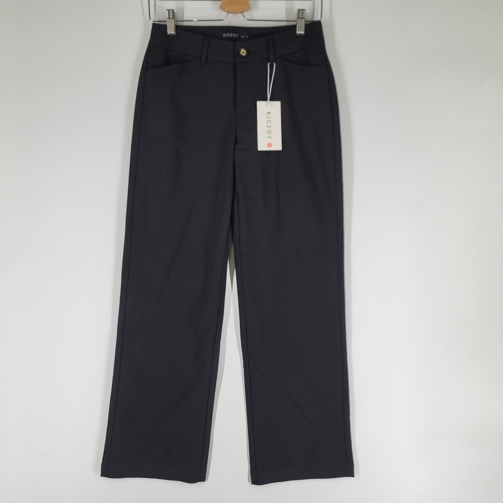 KICZOY Black Wide Leg Tailored Trousers Pants Womens Size 6